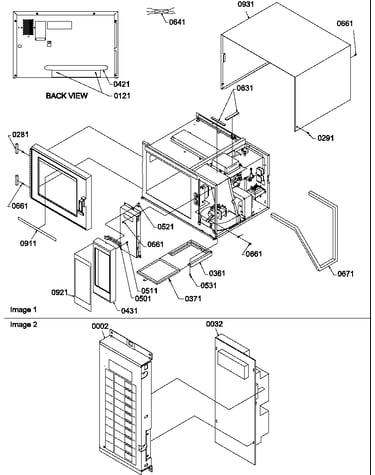Outer cabinet/door/control panel/timer assy