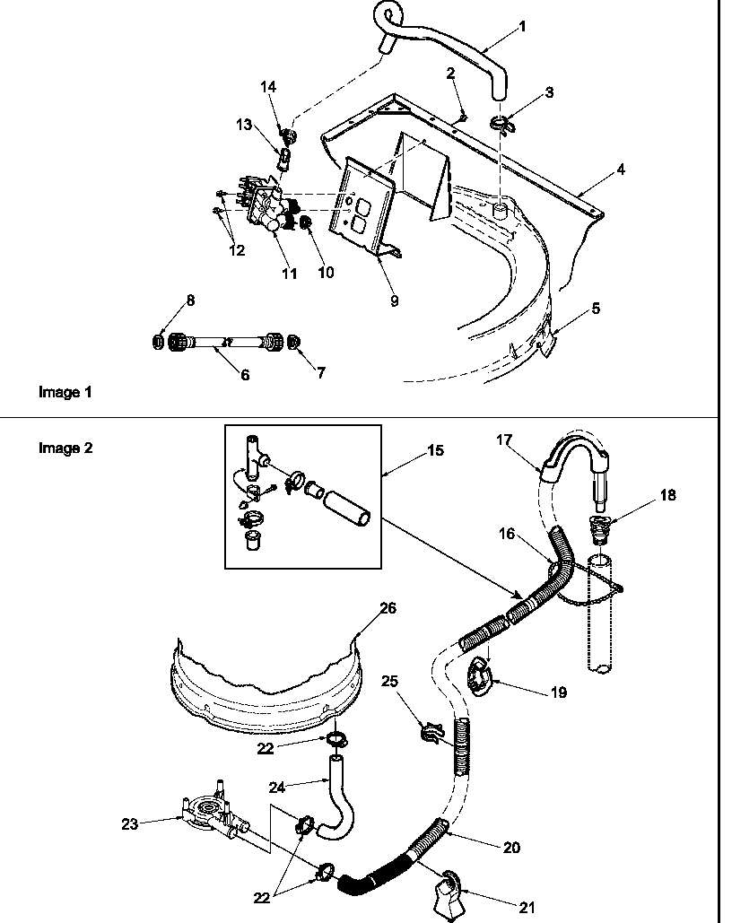 Mixing valve and hose(inlet, filler, and drain)