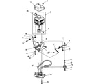 Speed Queen LWS04AW-PLWS04AW motor, belt, pump, and idler assy diagram