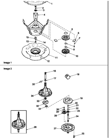 Weldment & bearing assy,brake & pulley,and trans. assy