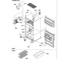 Amana TC18VW-P1315704WW door hinges and freezer shelf diagram
