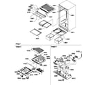 Amana TC18VW-P1315704WW interior cabinet/drain block and control assembly diagram