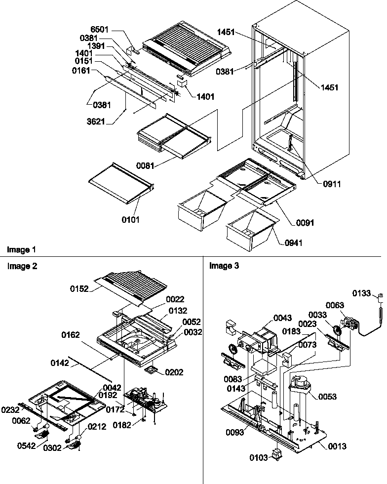 Interior cabinet/drain block and control assembly