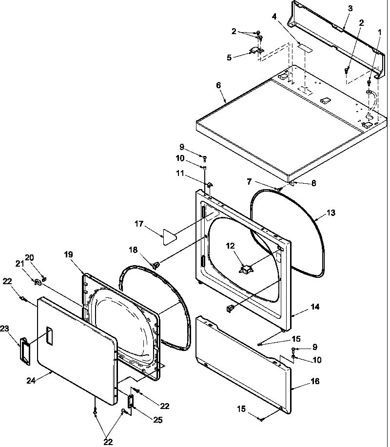 DOOR AND FRONT, ACCESS, AND TOP PANELS