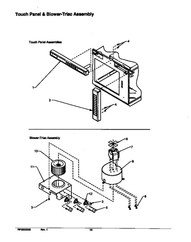 Touch panel & blower-triac assembly