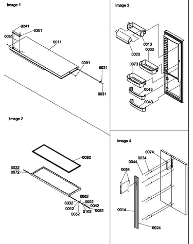 Refrigerator door, door trim and handles