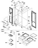 Refrigerator/freezer lights and hinges