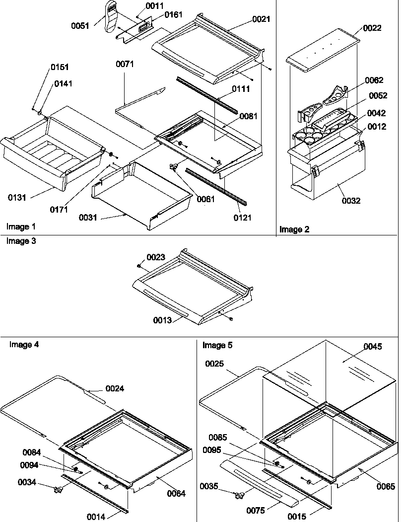 Deli, shelves, crisper assemblies and accessories