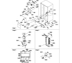 Amana SRDE528VW-P1320403WW drain systems, rollers, and evaporator assy diagram