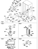 Drain systems, rollers, and evaporator assy