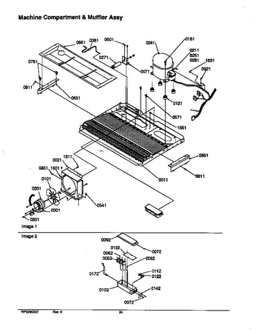 Machine compartment & muffler assy