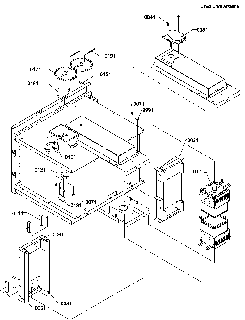 Magnetron/stirrer motor