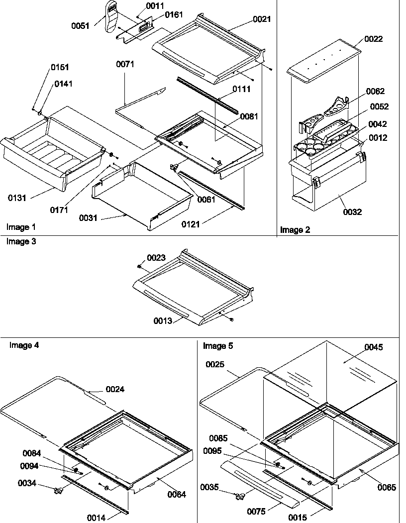 Deli, shelves, crisper assemblies and accessories