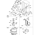 Amana SXD524VW-P1320401WW drain systems, rollers, and evaporator assy diagram