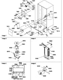 Drain systems, rollers, and evaporator assy