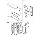 Amana SBD522VE-P1320303WE refrigerator door, door trim and handles diagram