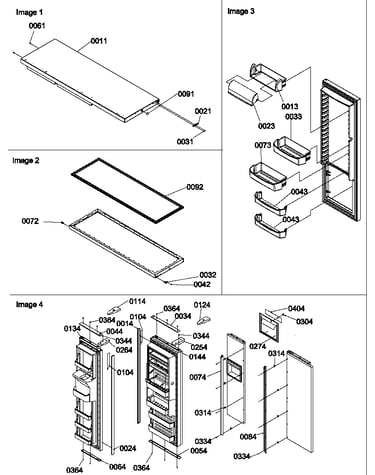 Refrigerator door, door trim and handles