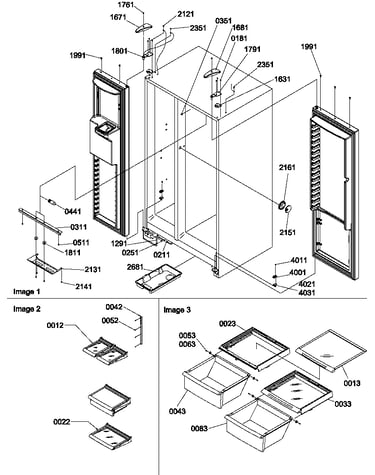 Refrigerator/freezer lights and hinges
