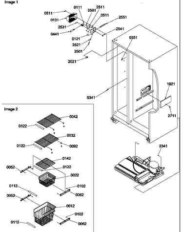 Freezer shelves and lights