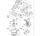 Amana SBD522VE-P1320303WE drain system, rollers and evaporator assembly diagram