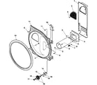 Amana LGC20AW/PLGC20AW rear bulkhead, felt seal, rollers, air duct assembly diagram