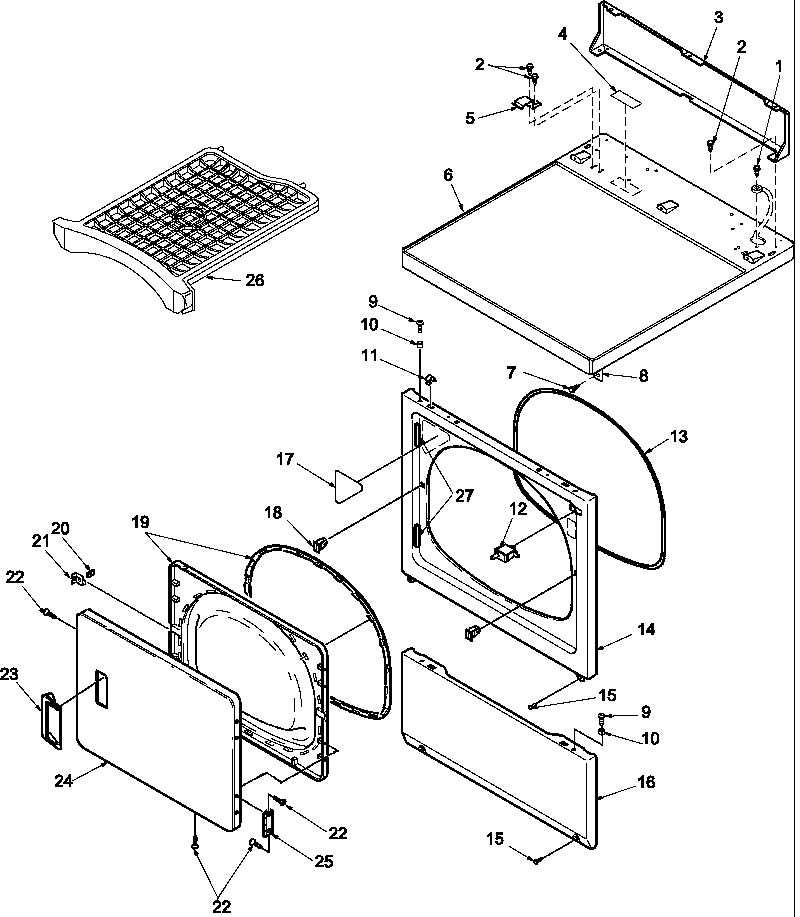 DOOR AND FRONT, ACCESS, AND TOP PANELS