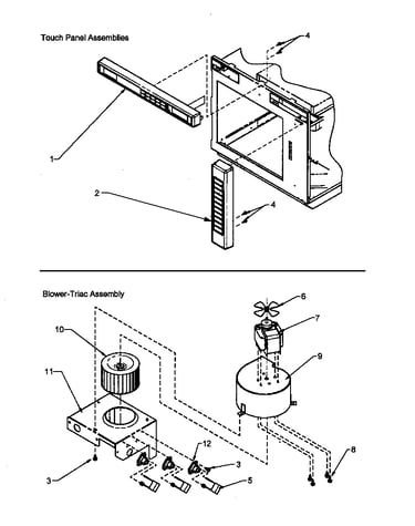 Touch panel & blower-triac assembly