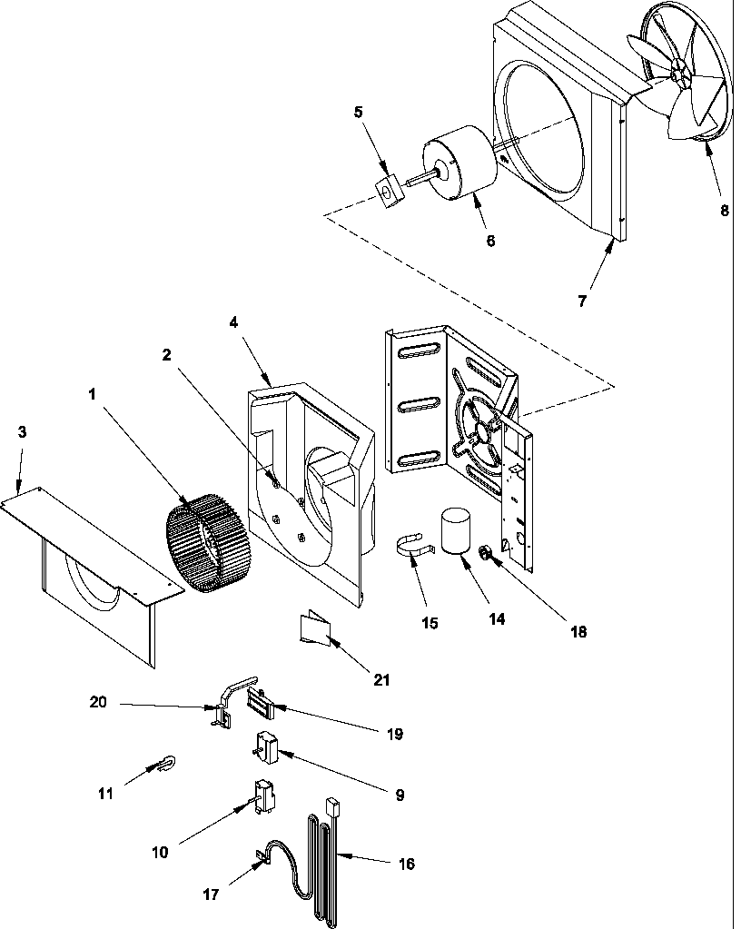 Fan and control assy