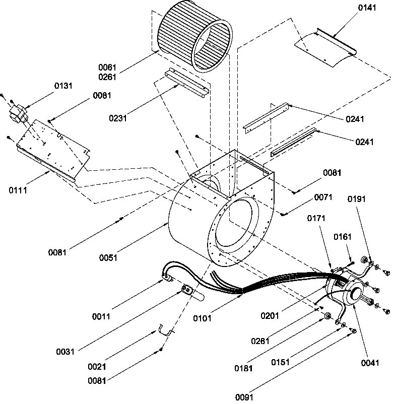 Blower assembly - 60m btu models (bba60a2a/p1206404c) (bbc36a2a/p1206405c) (bbc48a2a/p1206407c) (bbc60a2a/p1206406c)