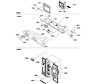 Amana SBDE522VW-P1320305WW facade dispenser cover, elec. bracket assy/toe grille diagram
