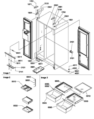 Refrigerator/freezer lights and hinges