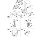 Amana SBDE522VW-P1320305WW drain systems, rollers, and evaporator assy diagram