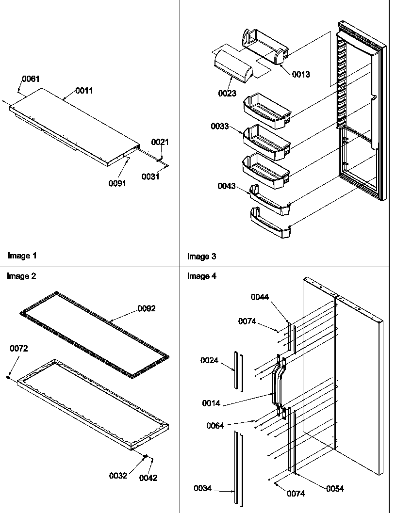Refrigerator door & door trim and handles