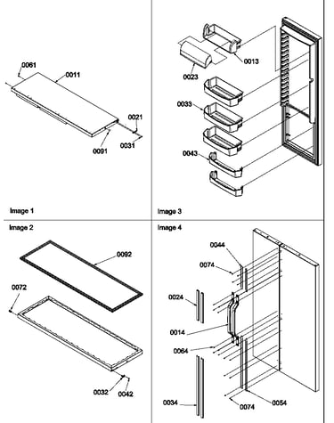 Refrigerator door & door trim and handles