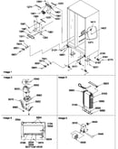 Drain systems, rollers, and evaporator assy