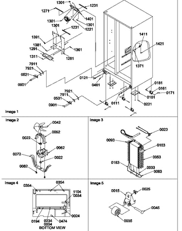 Drain systems, rollers, and evaporator assy