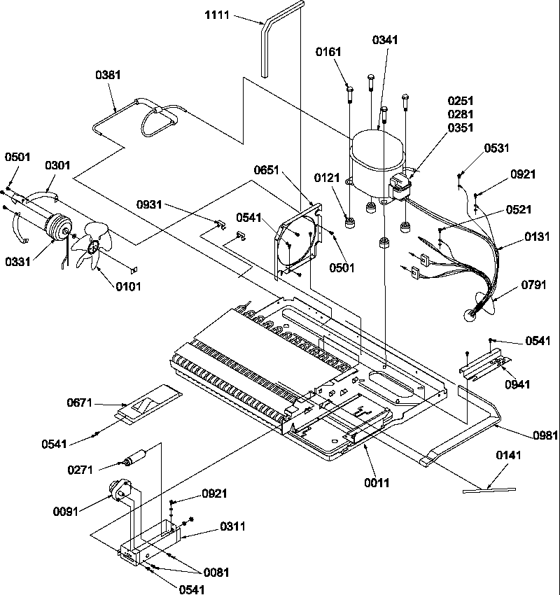 Machine compartment & muffler assy