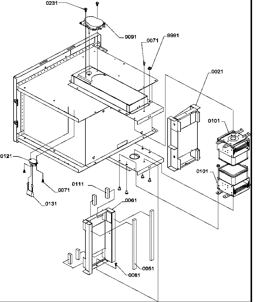 Magnetron/stirrer motor