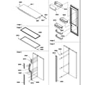 Amana SRD522VE-P1320301WE refrigerator door, door trim and handles diagram