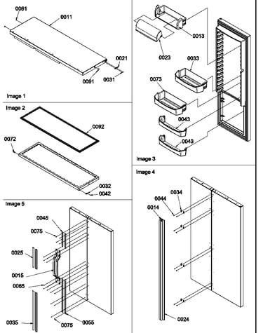 Refrigerator door, door trim and handles