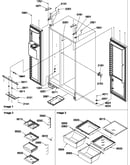 Refrigerator/freezer lights and hinges