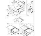 Amana SRD522VE-P1320301WE deli, shelves, crisper assemblies and accessories diagram