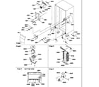 Amana SRD522VE-P1320301WE drain systems, rollers, and evaporator assy diagram