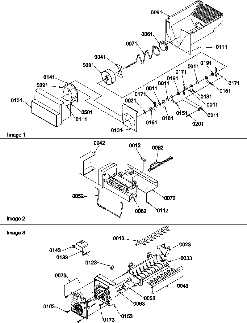 ICE BUCKET  AUGER AND ICE MAKER PARTS