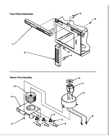 Touch panel & blower-triac assembly