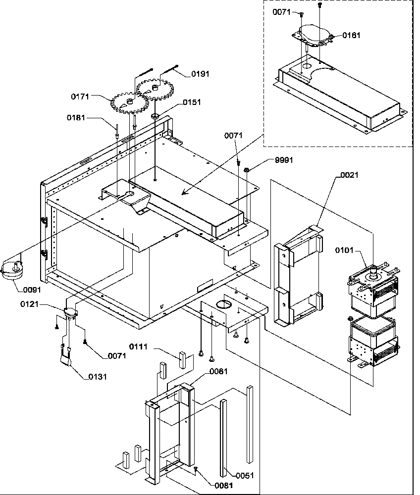Magnetron/stirrer motor