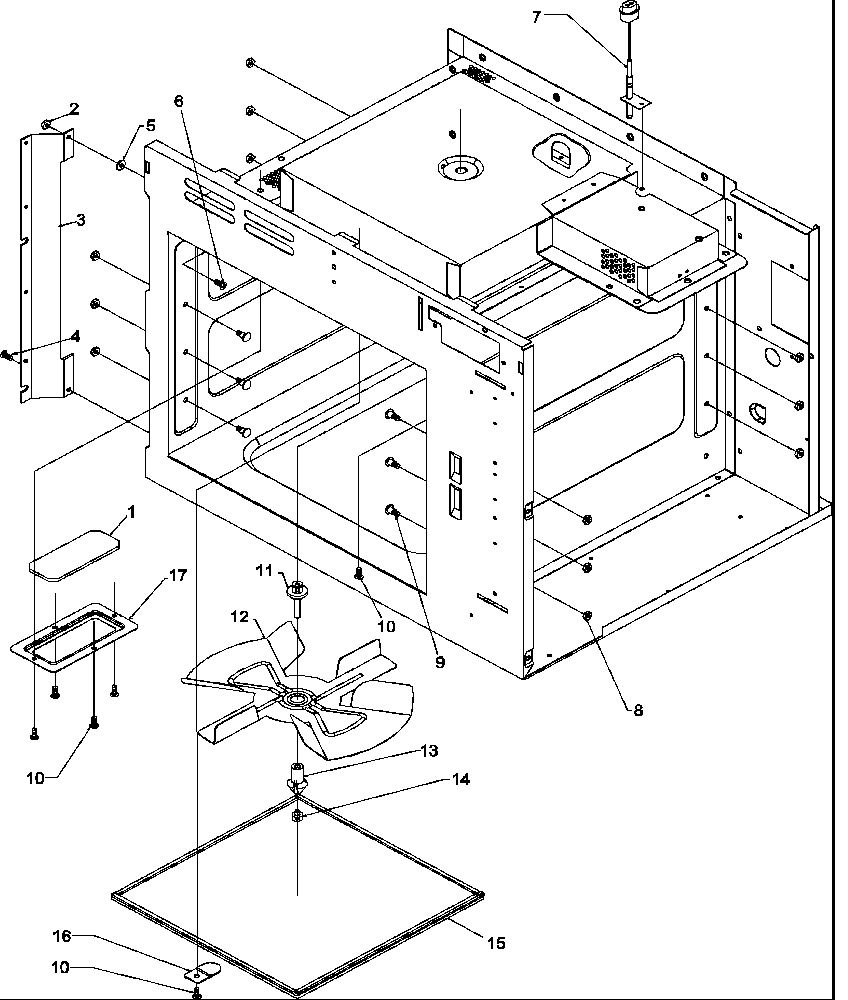 Oven cavity & stirrer system