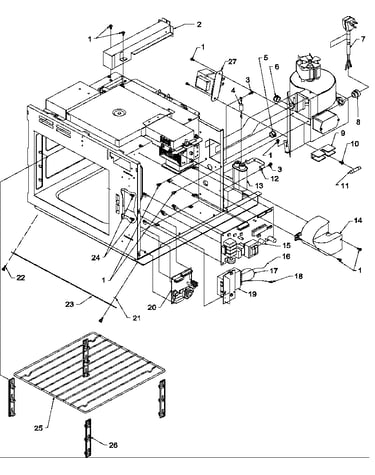 Circuit board/high voltage & oven rack