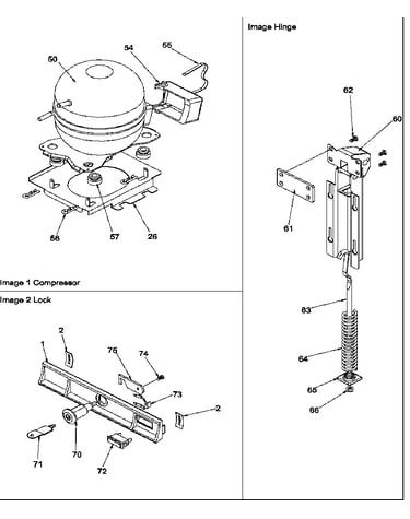 Compressor, hinge & lock