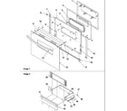 Amana ARTC7003W/P1143636NW oven door and storage drawer diagram